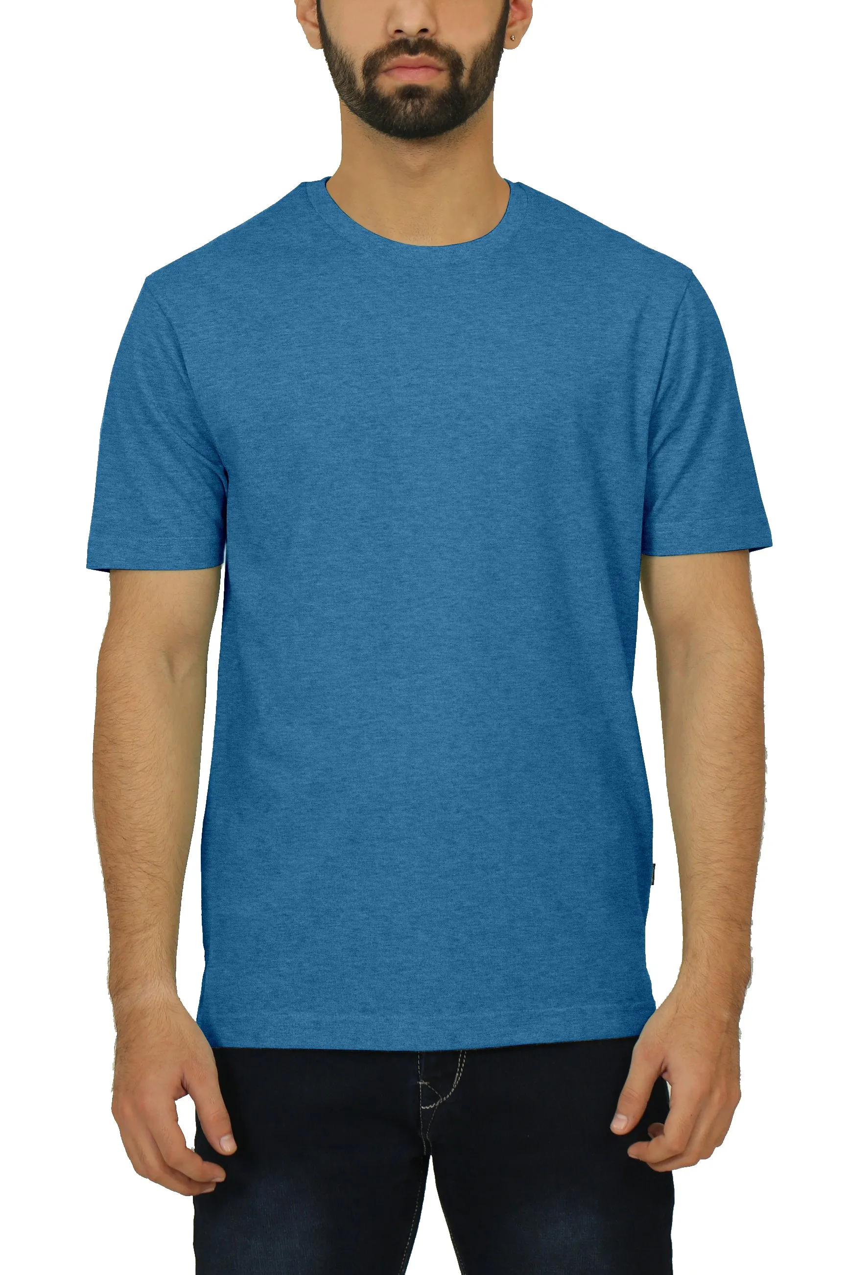 Men's Round Neck T-shirt - Indigo Heather