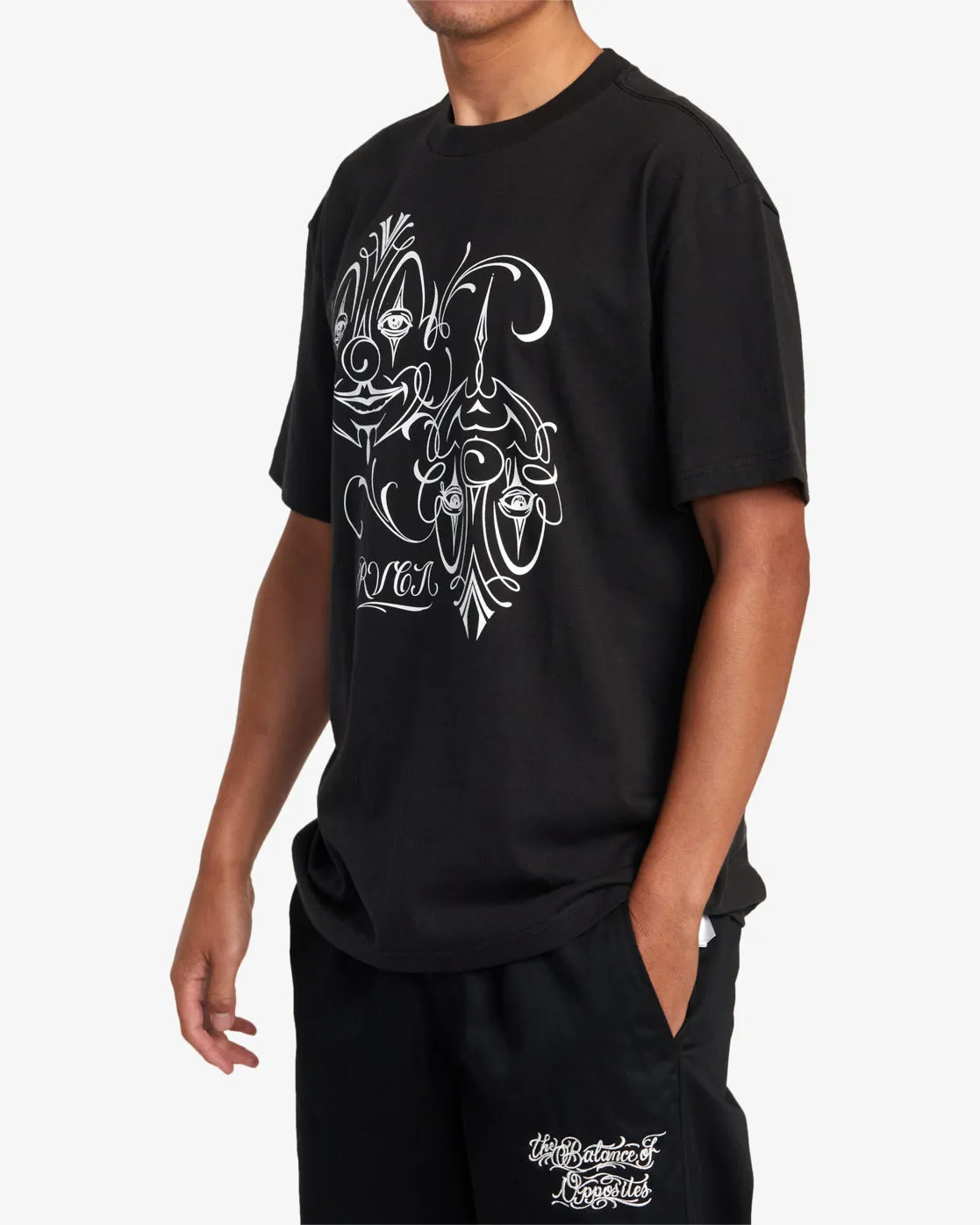 Mister Cartoon Balance Clowns Tee - Black