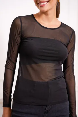 Nylon Stretch Sheer T-shirt.