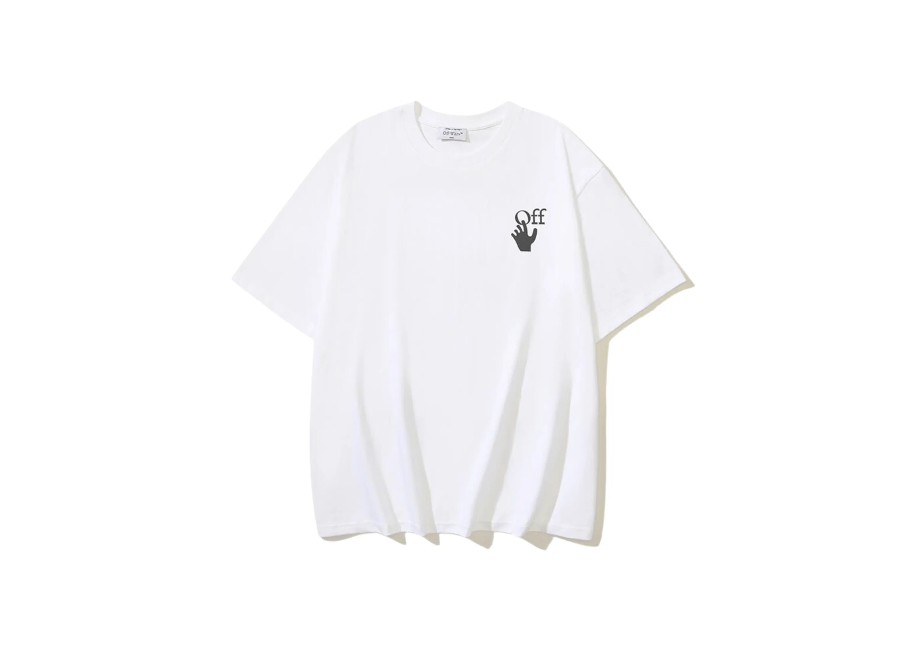 Off-White - Printed Black 'Circles' Logo White T-Shirt