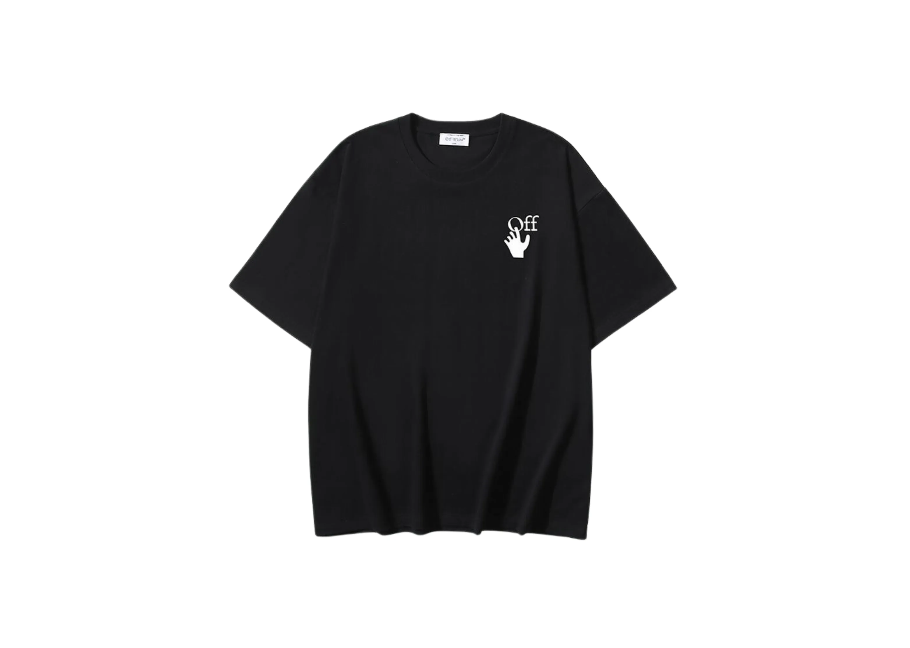 Off-White - Printed White 'Circles' Logo Black T-Shirt