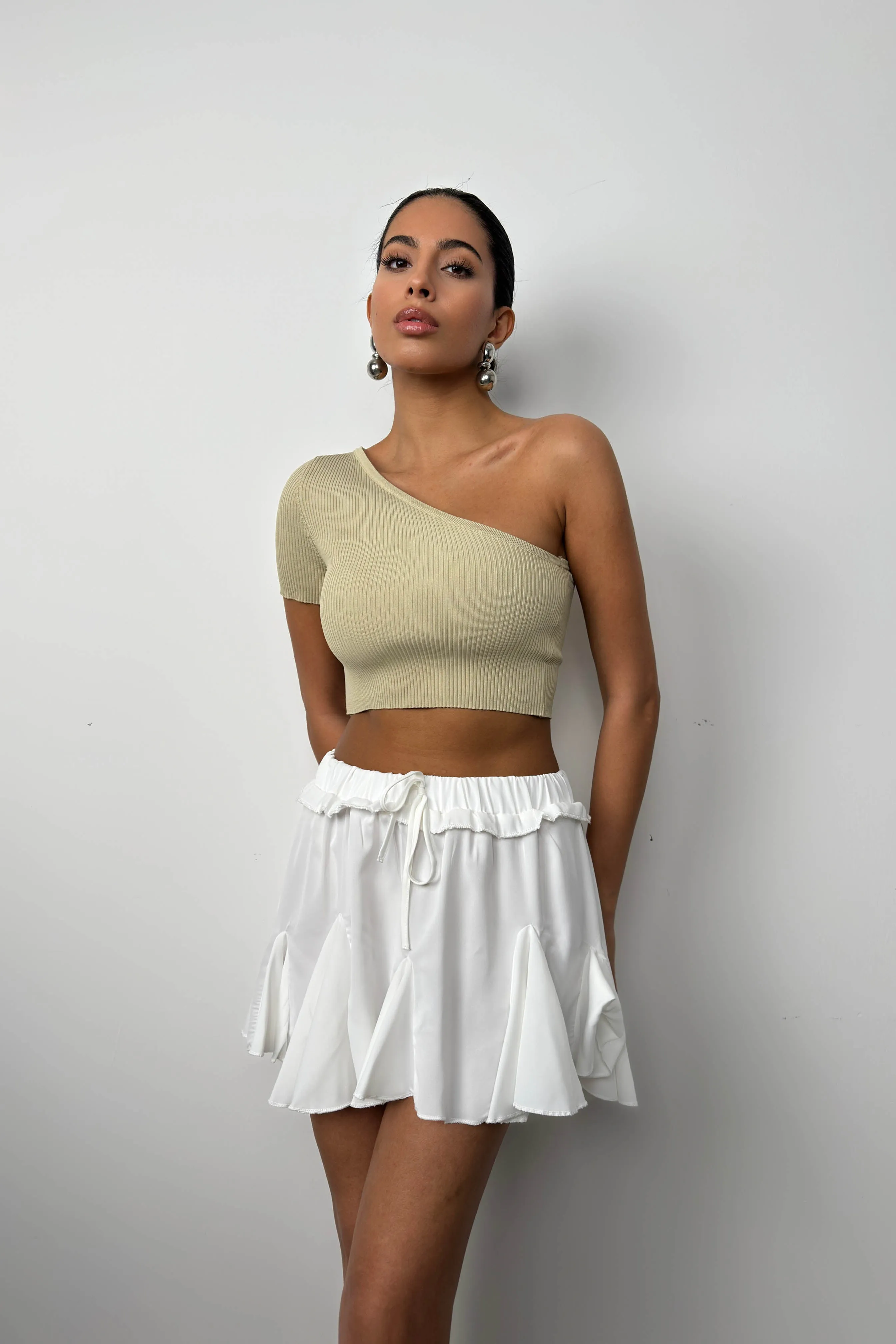 One Shoulder Crop T-Shirt