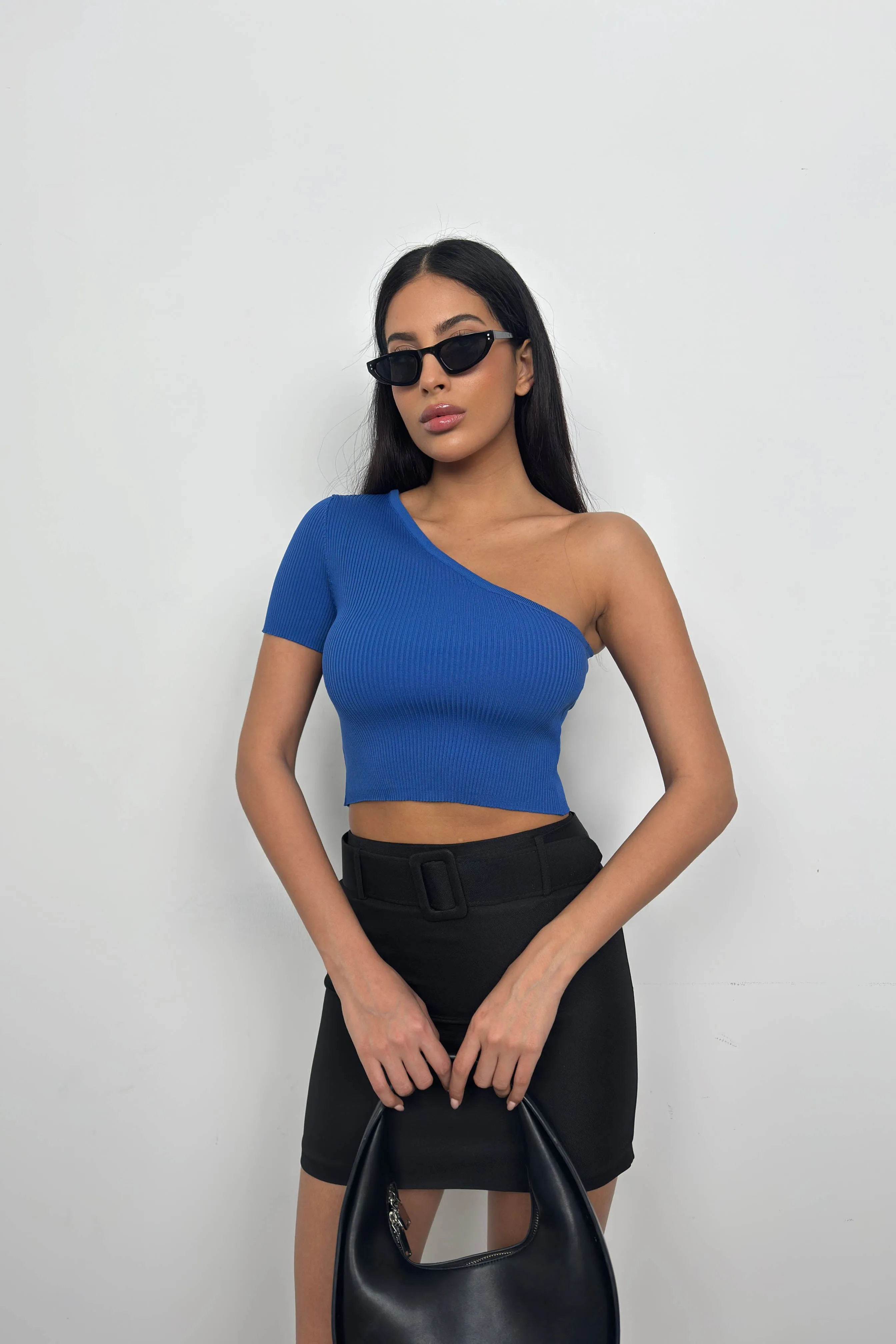 One Shoulder Crop T-Shirt