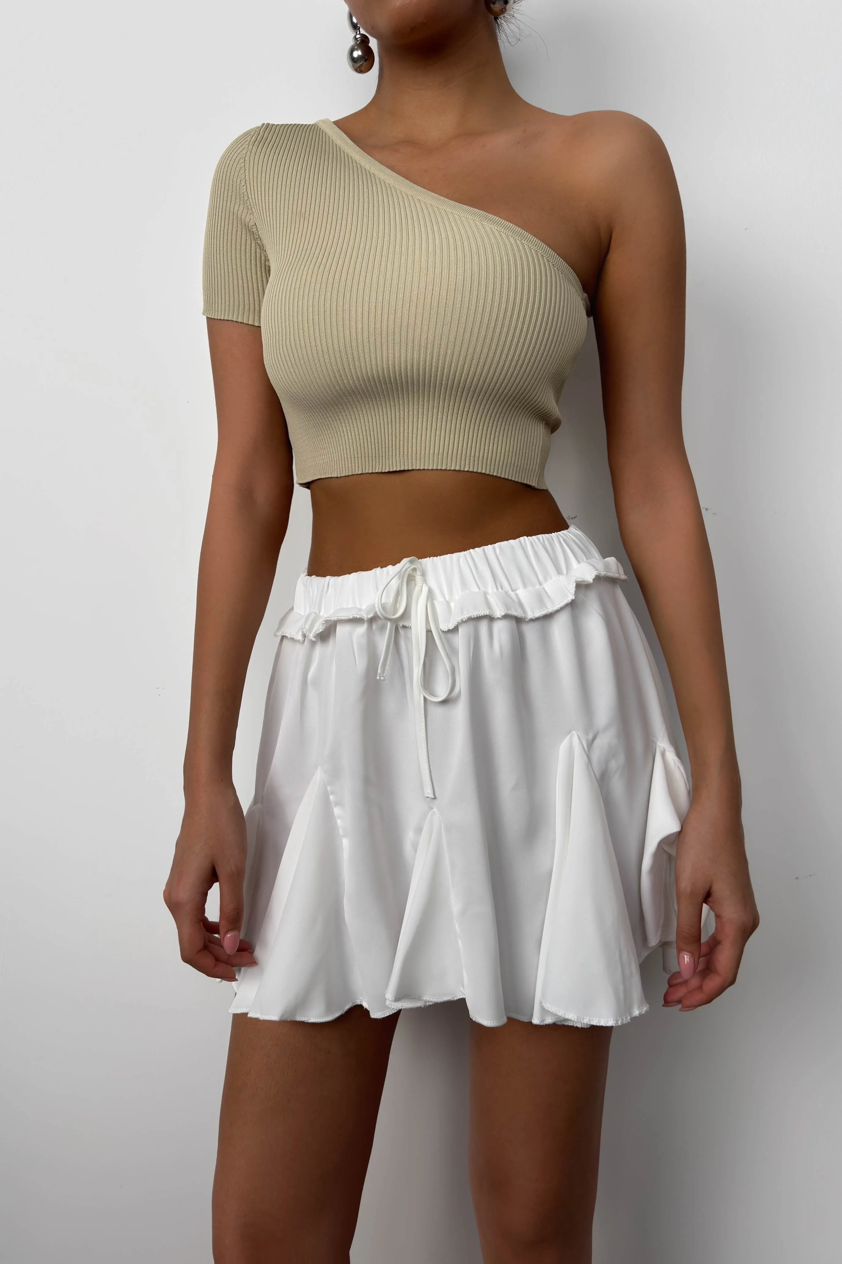 One Shoulder Crop T-Shirt