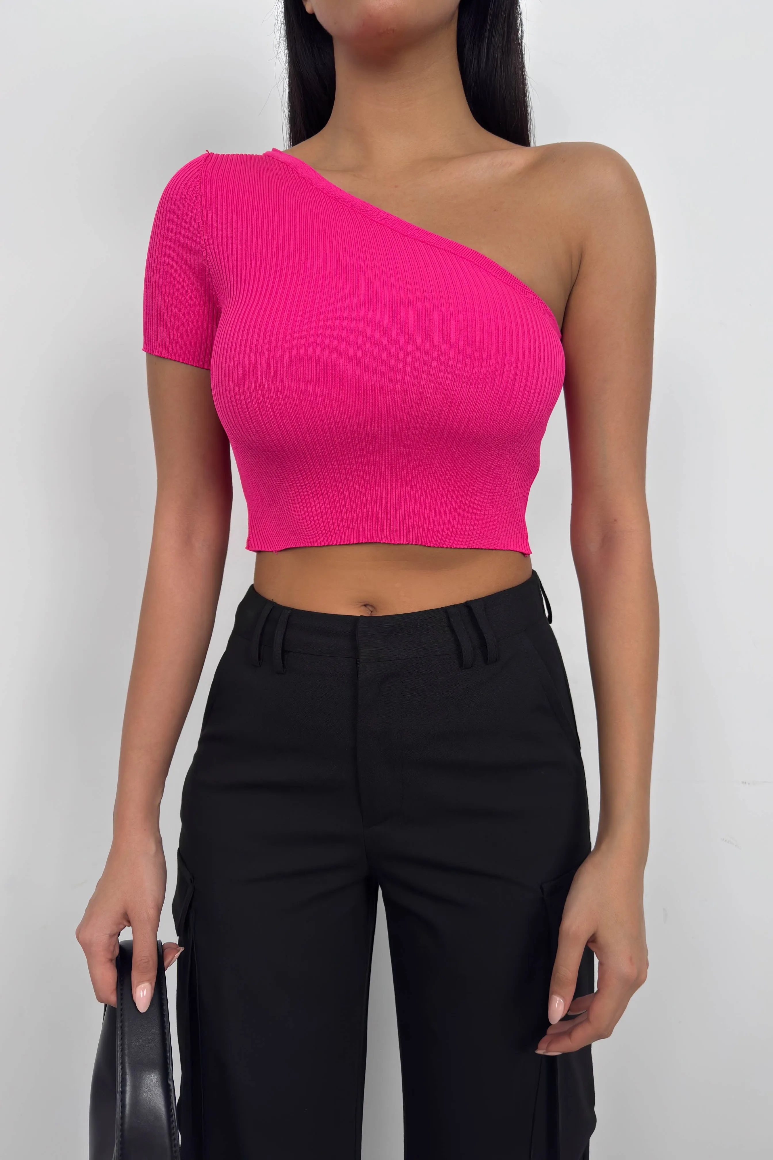 One Shoulder Crop T-Shirt