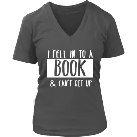 "I Fell Into A Book" V-neck Tshirtv