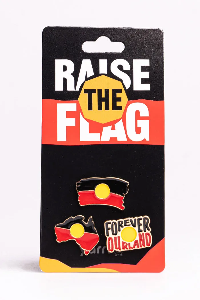 "Raise the Flag" Aboriginal Flag (Australia) Black Women's T-Shirt Boxed Bundle 2