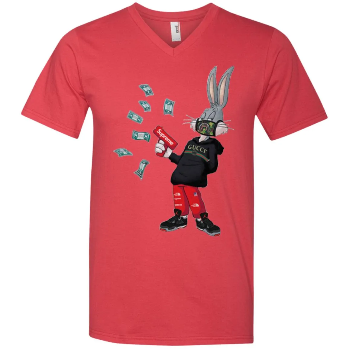 Rabbit Gucci T-shirt Men V-Neck T-Shirt