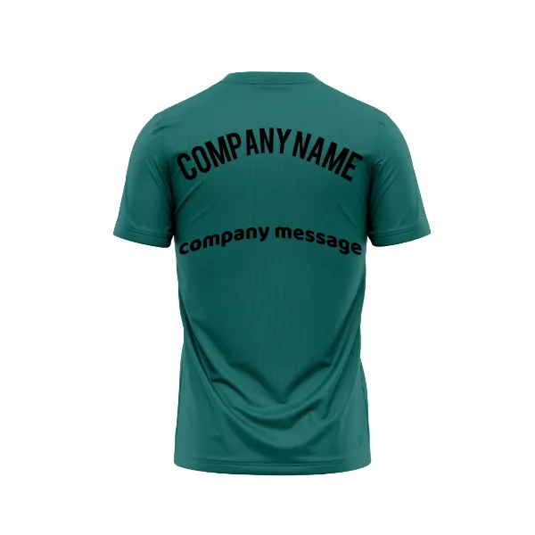 Round Neck T-Shirt With Company Name and Message Print.