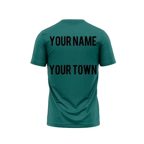 Round Neck T-Shirt With You Name and Town Name Print.