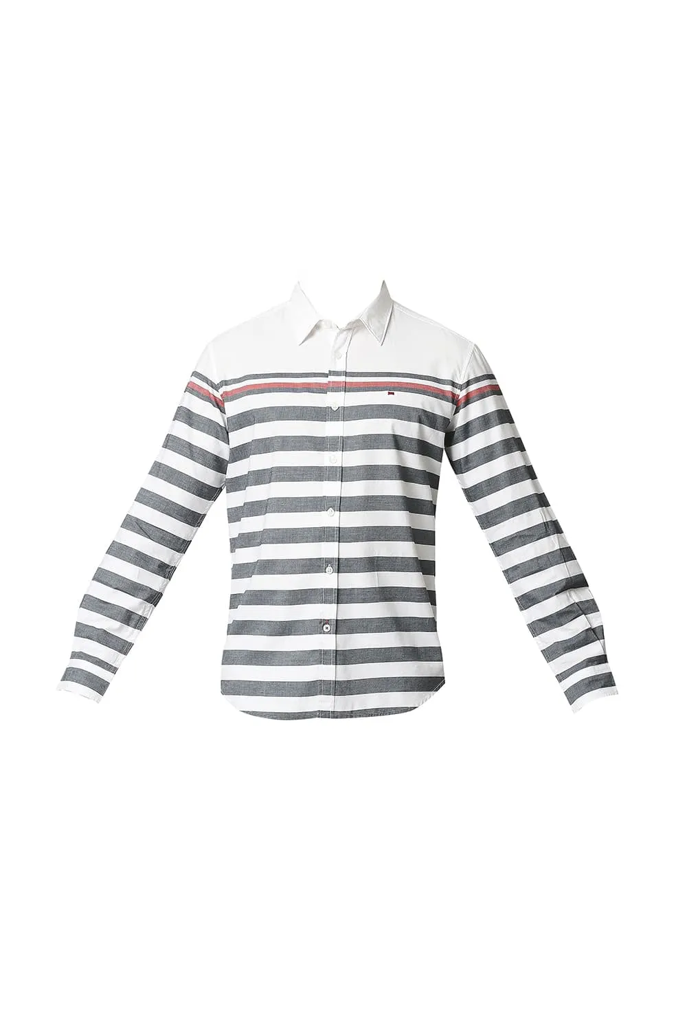 Slim Fit Twill Eng Weft Stripe Shirt