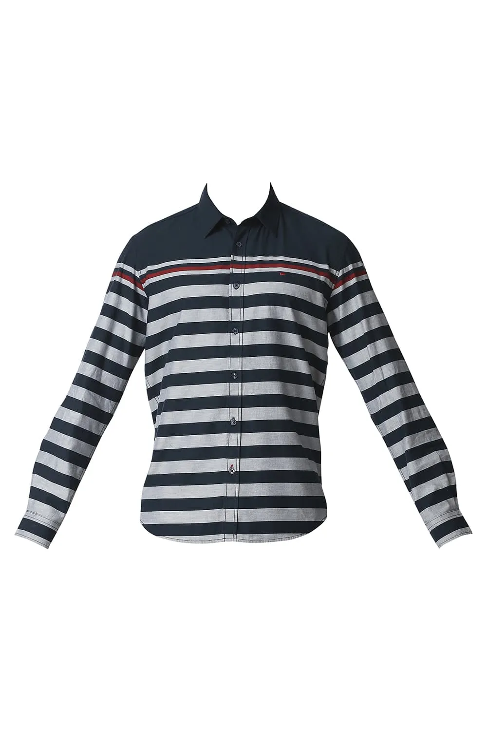 Slim Fit Twill Eng Weft Stripe Shirt