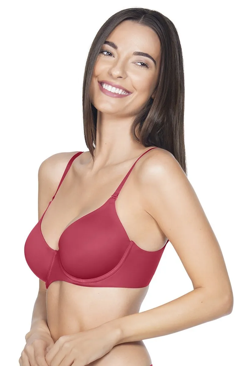 Smooth Moves Padded Wired Ultimate T-Shirt Bra - Festive Red