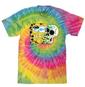 Spongebob Squarepants Cartoon Skull T-Shirt - Saturn Tie Dye