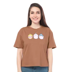 SRF-24084-Cotton-Brown Bliss Relaxed Fit T-Shirt-Brown