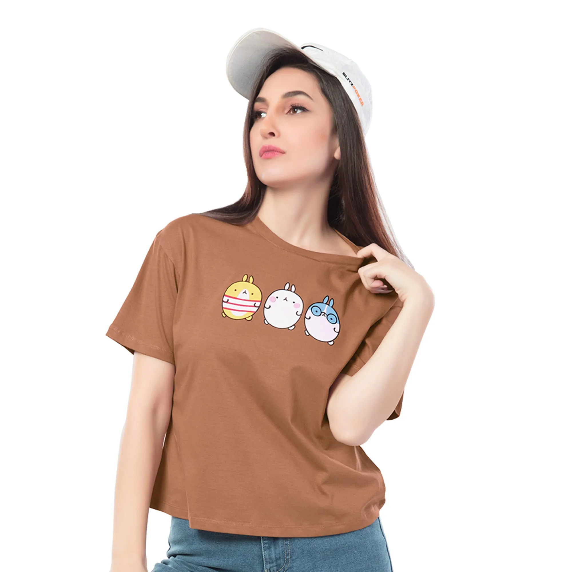 SRF-24084-Cotton-Brown Bliss Relaxed Fit T-Shirt-Brown