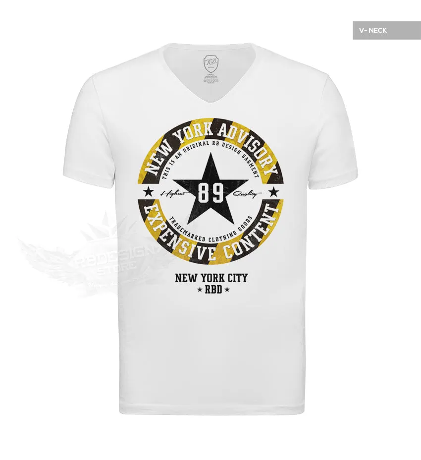 Street Fashion Mens White T-shirt NY Advisory Urban Style  MD891