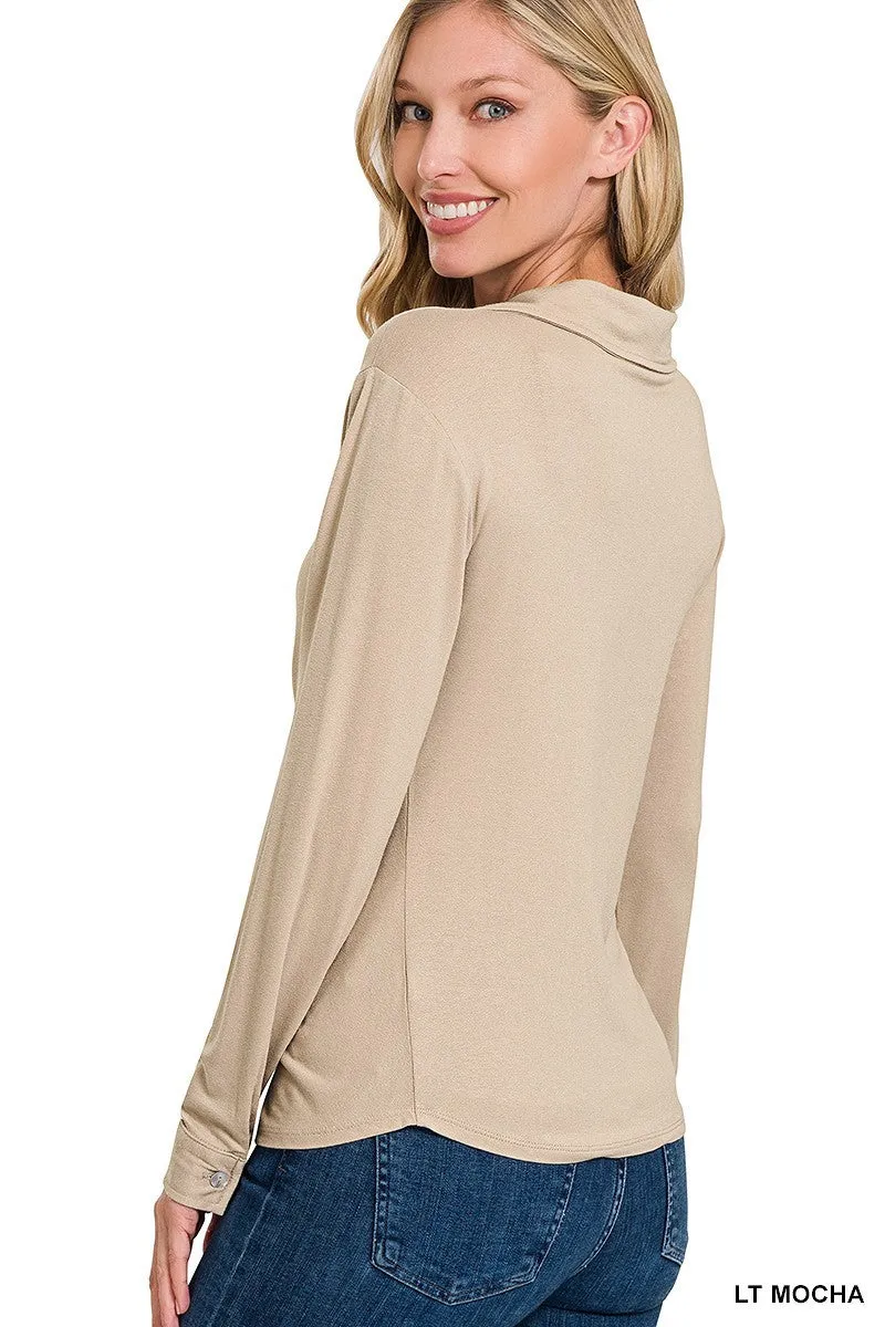 Stretchy Ruched Shirt - 9 colors