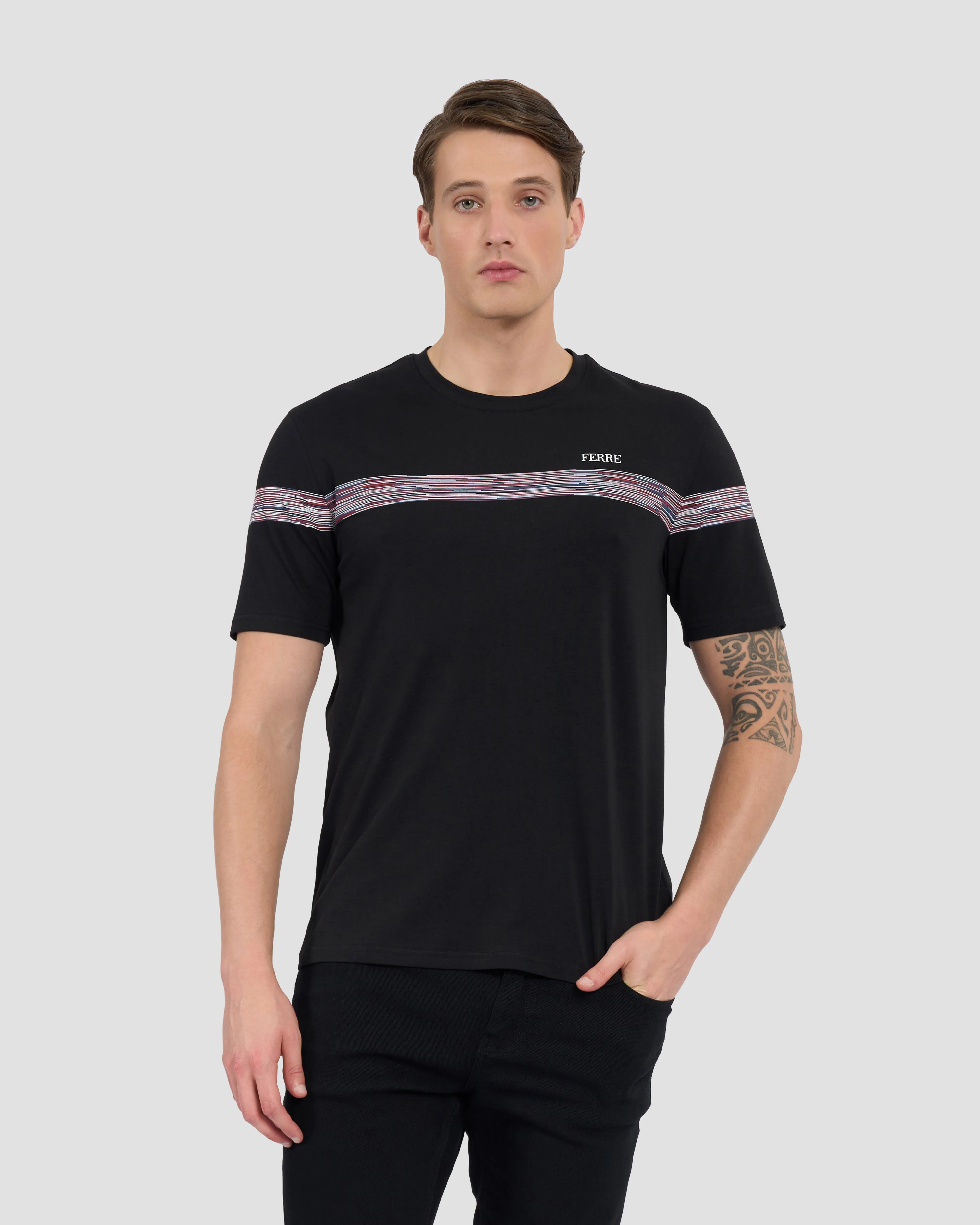 Striped Panel T-Shirt