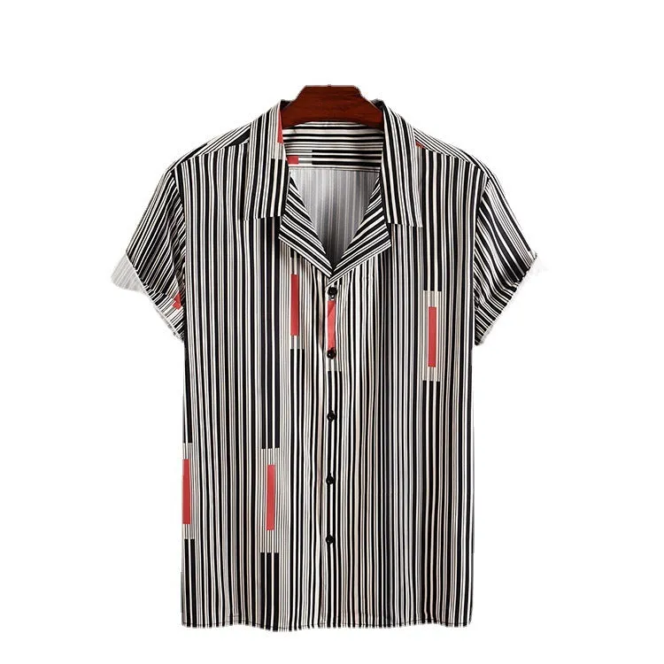 Summer Striped Men's Short Sleeve Thin Slim Fit