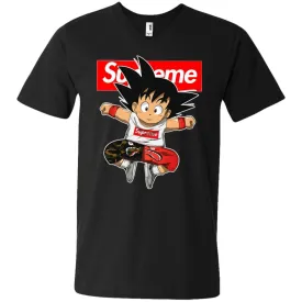 Supreme Dragon Ball Goku T-shirt Men V-Neck T-Shirt