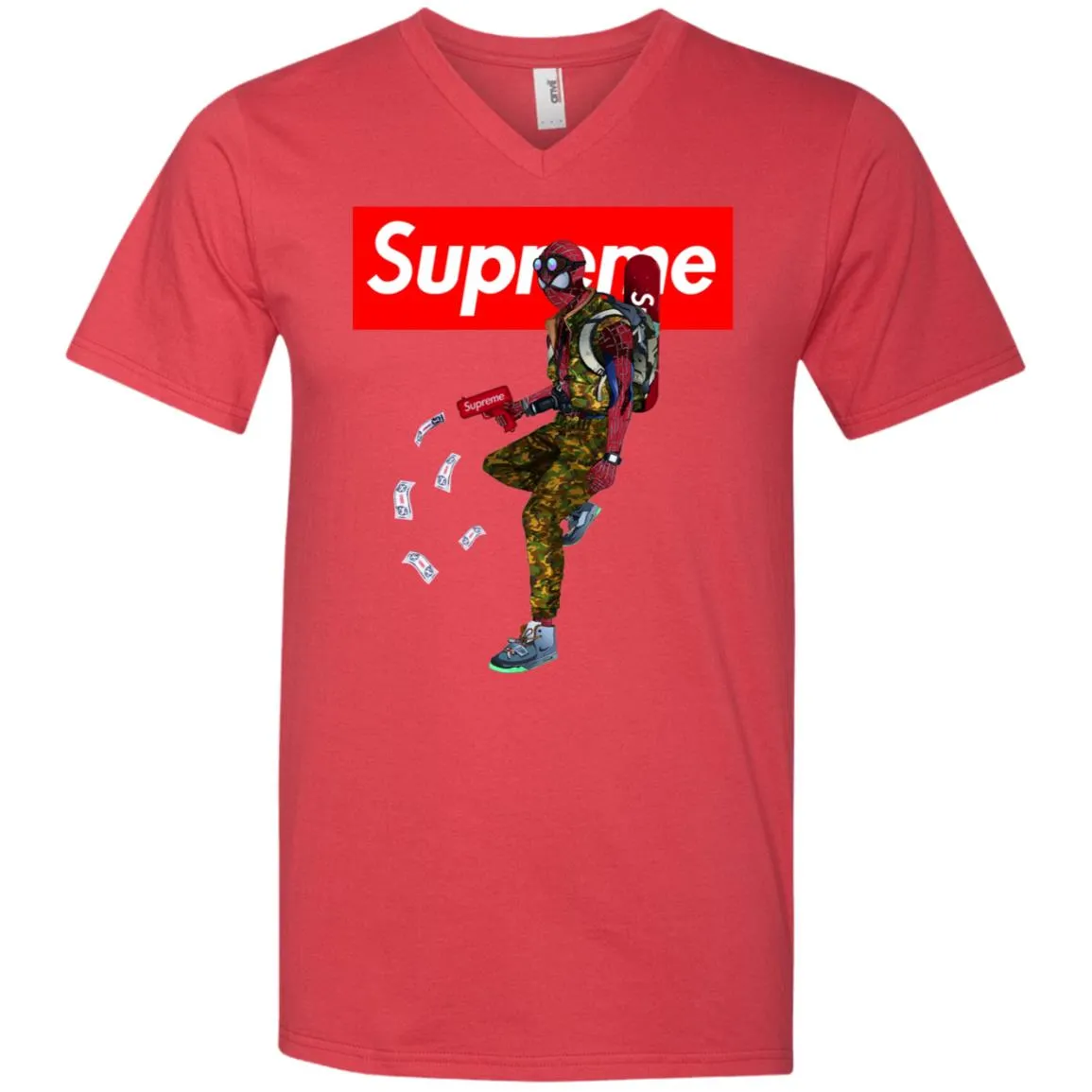 Supreme Spider Man Best T-shirt Men V-Neck T-Shirt