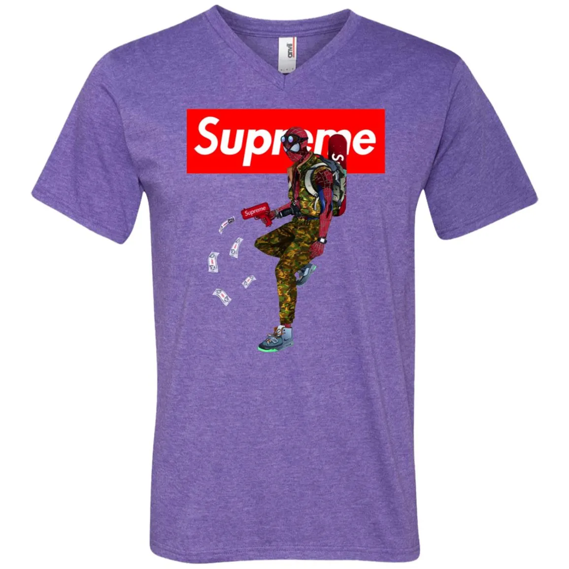 Supreme Spider Man Best T-shirt Men V-Neck T-Shirt