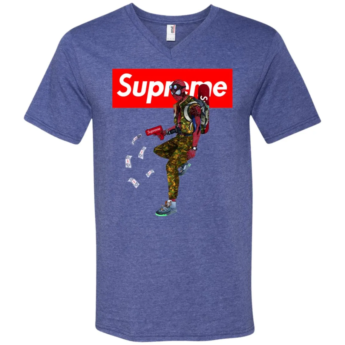 Supreme Spider Man Best T-shirt Men V-Neck T-Shirt