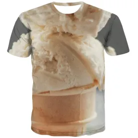 Sweet T shirts Men Gourmet Tshirt Printed Icecream T shirts Funny Colourful Shirt Print