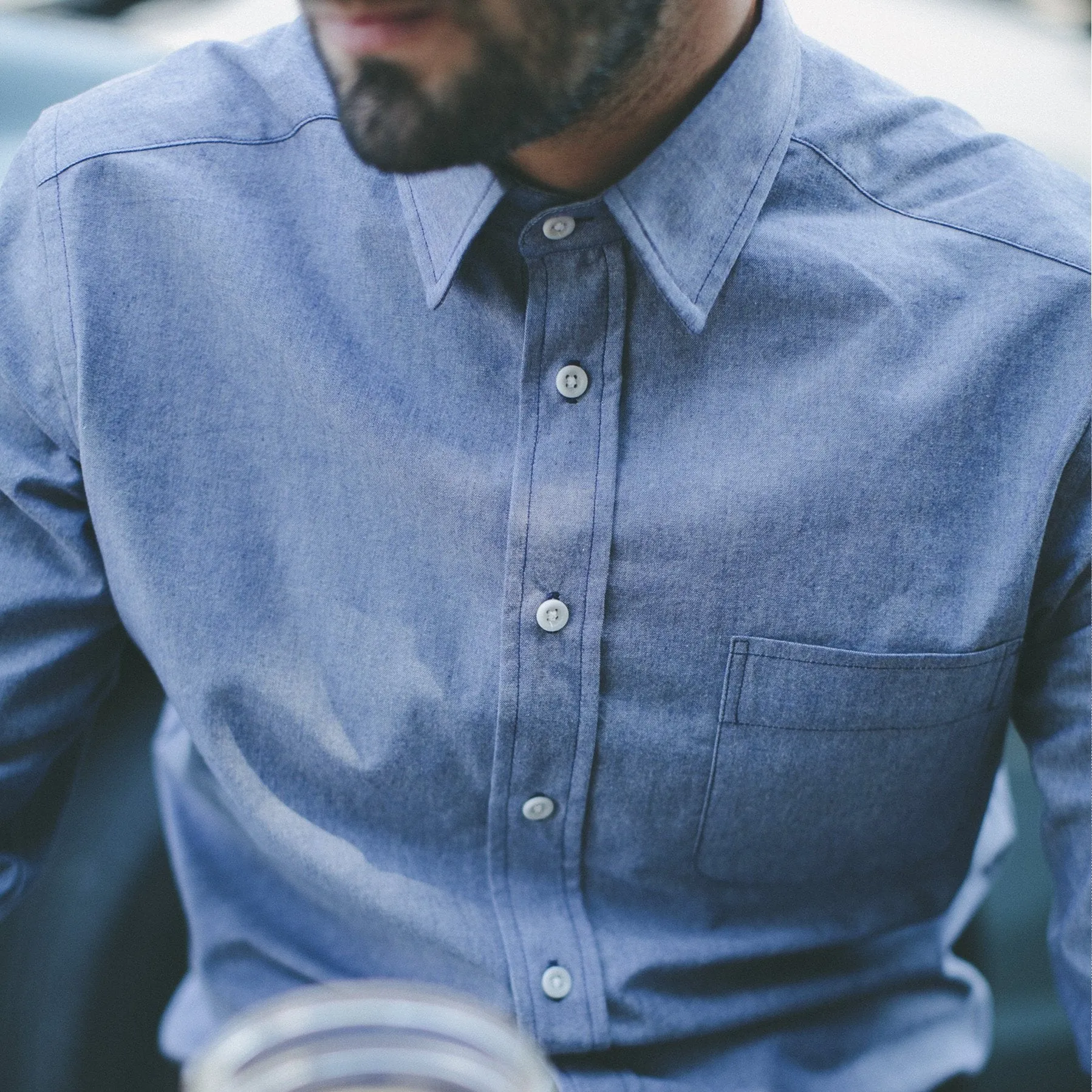 The California in Dark Blue Everyday Chambray