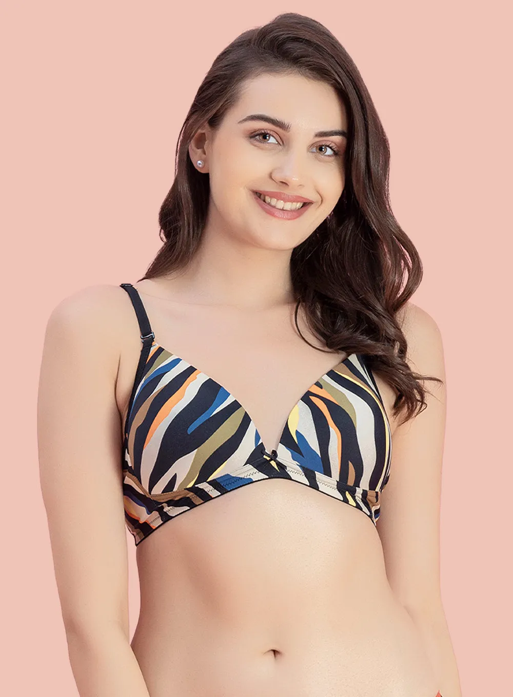 Trendy Printed Plunge Padded BRA (PBBR1057)