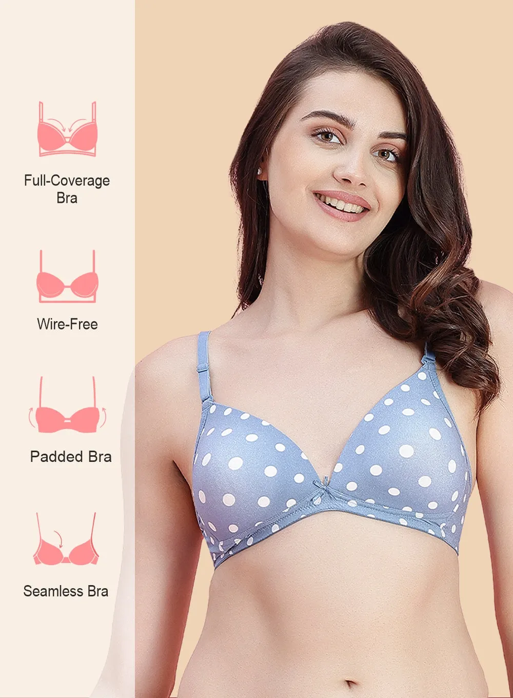 Trendy Printed Plunge Padded BRA (PBBR1057)