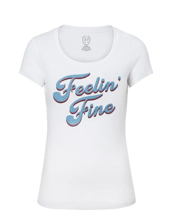 Trendy Women's Graphic T-shirt "Feelin' Fine" WD378