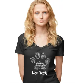 Vet Tech Paw Print Women's V-Neck T-Shirt