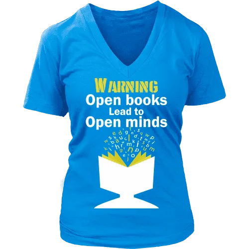 Warning! Open books lead to open minds V-neck