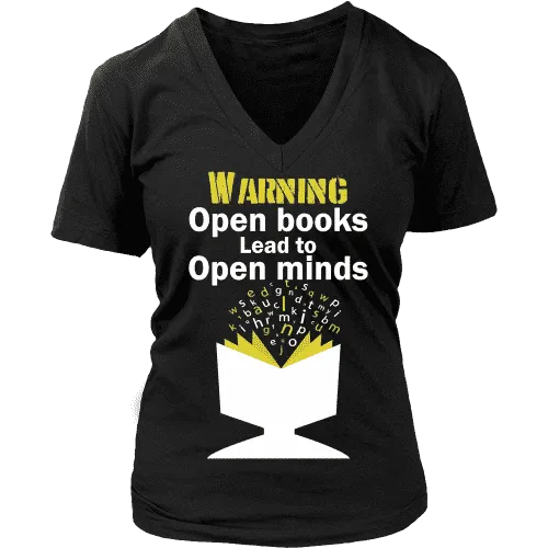 Warning! Open books lead to open minds V-neck