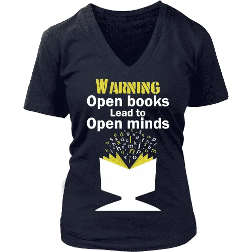 Warning! Open books lead to open minds V-neck