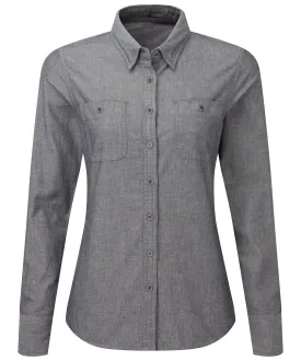 Womens Chambray shirt organic and Fairtrade certified | Grey Denim