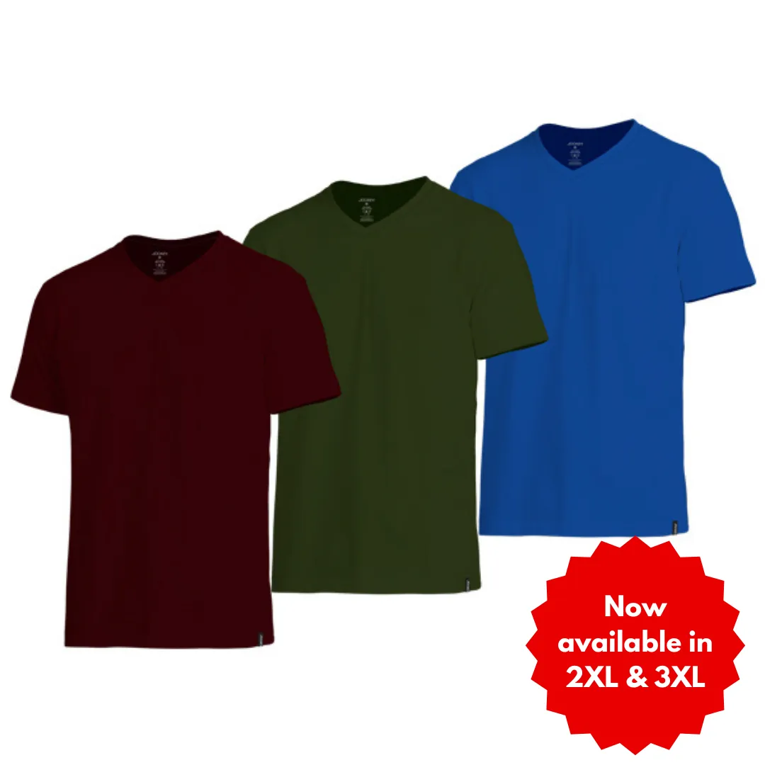 Zone 100% Cotton V-Neck T-Shirt (Tri-Pack)